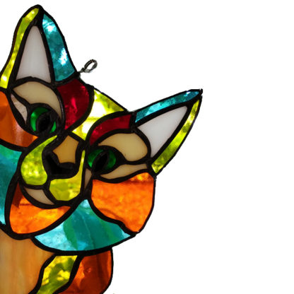 sassy cat stained glass suncatcher view 4