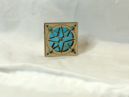 seaside stained glass compass rose wood and glass art